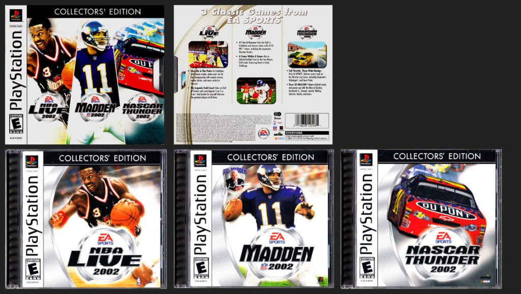 EA Sports Collectors Edition PS1 Sony PlayStation 2002 Madden Nascar NBA LIve